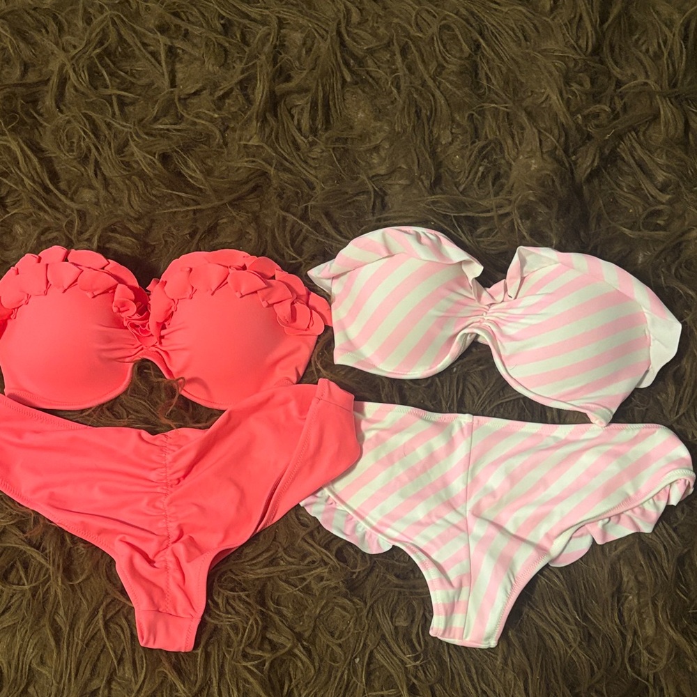 Womens Set of 2 Victoria’s Secret Bikinis. Both 34C and S bottoms. NEVER WORN.